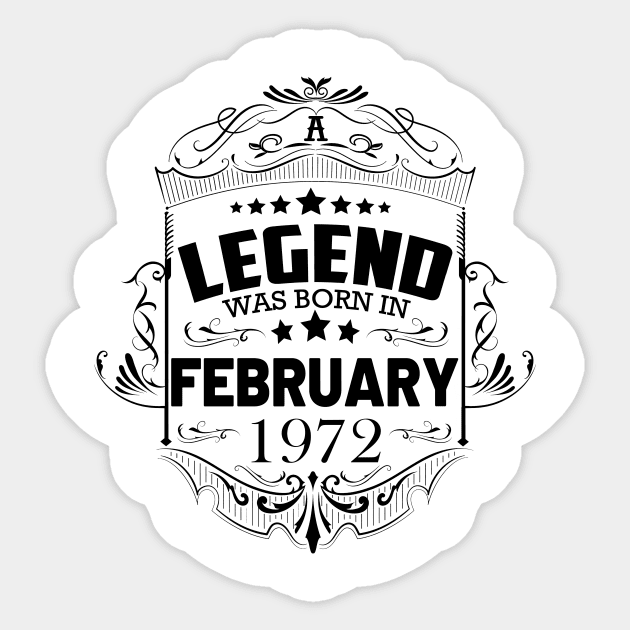 50th birthday February 1972 gift idea Sticker by HBfunshirts